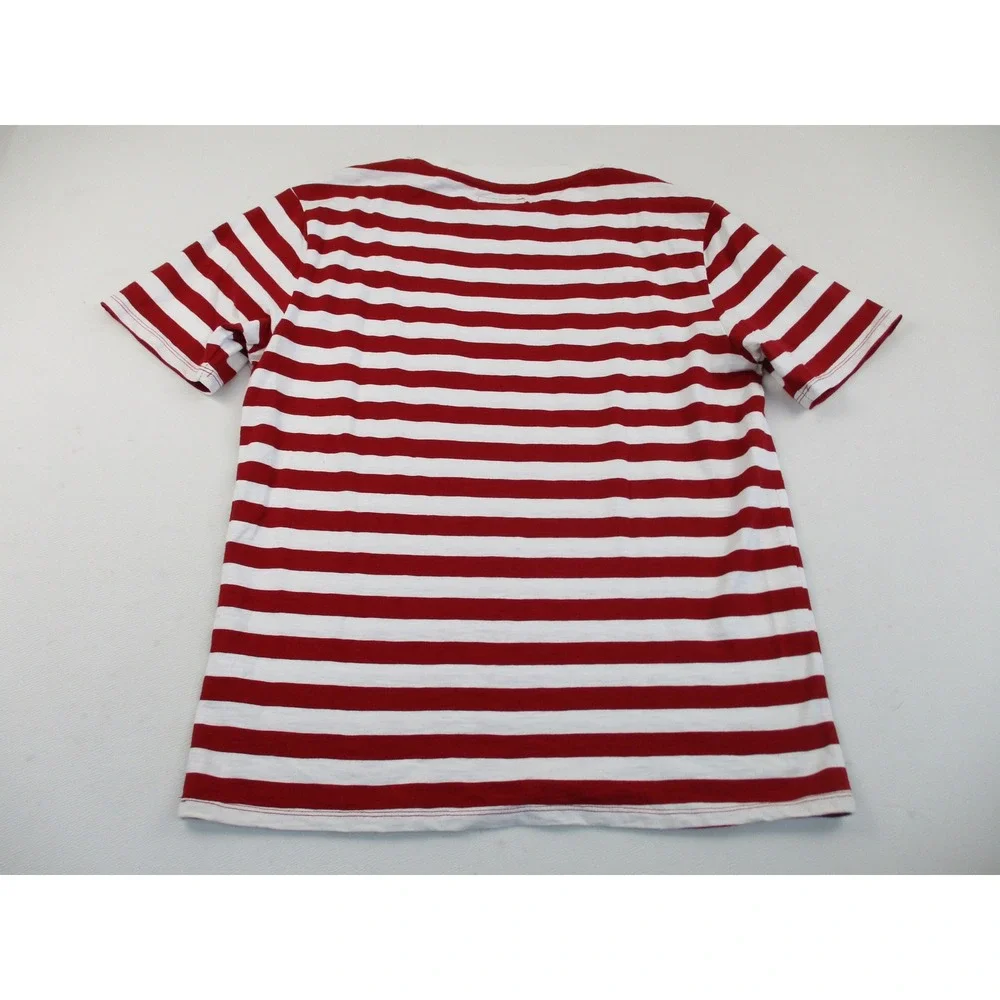 Guess Shirt Mens Medium Red White Striped Originals Embroidered Logo Vintage - Picture 2 of 9